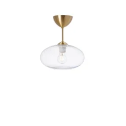 Belid Bullo plafond m.stång, mässing/klarglas 27cm