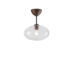 Belid Bullo plafond m.stång, oxid/klarglas 27cm