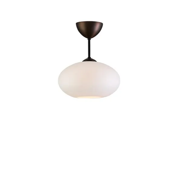 Belid Bullo plafond m.stång, oxid/opalglas 27cm