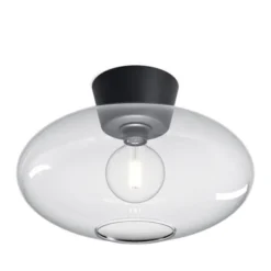 Belid Bullo XL Plafond, Mattsvart/Klarglas 38cm