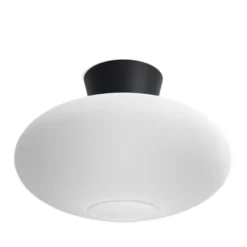 Belid Bullo XL Plafond, Mattsvart/Opalglas 38cm
