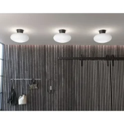 Belid Bullo XL Plafond, Mattsvart/Opalglas 38cm