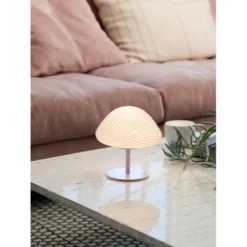 Barn Halo Design Candy Mini Mush bordslampa, glashuvud, metallfot Lilla