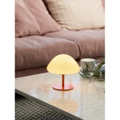 Barn Halo Design Candy Mini Mush bordslampa, glashuvud, metallfot Orange