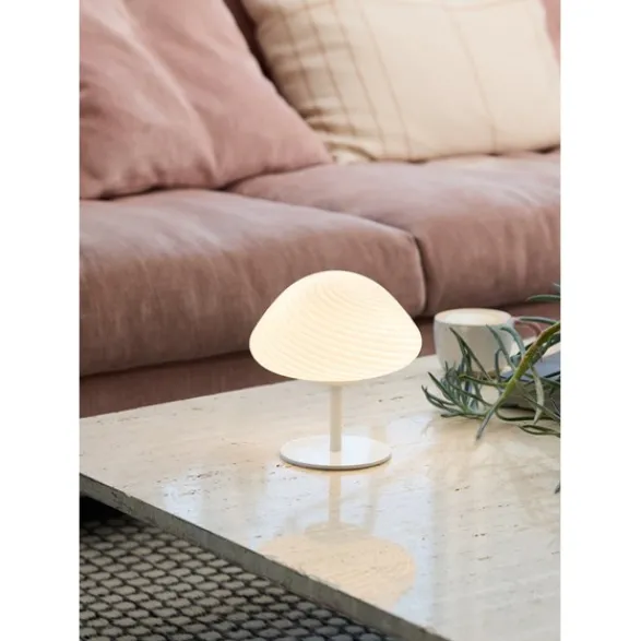 Halo Design Candy Mini Mush bordslampa, glashuvud, metallfot vit