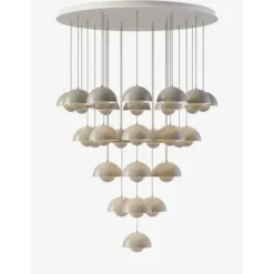 &tradition CANOPY Flowerpot Chandelier VP1 31 pendants Ø126 cm Matt White