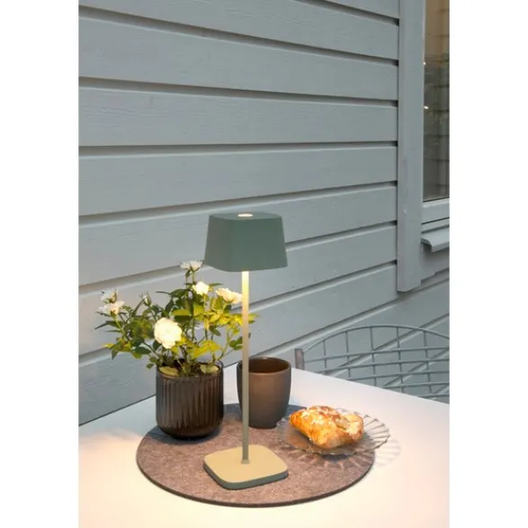 Konstsmide Capri bordslampa grön fyrkantig