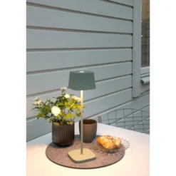Konstsmide Capri bordslampa grön fyrkantig