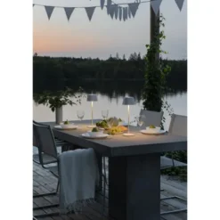 Konstsmide Capri bordslampa vit fyrkantig