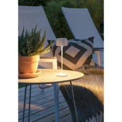 Konstsmide Capri Mini bordslampa vit fyrkantig