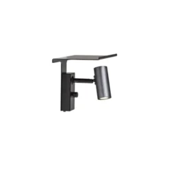 Belid Cato vägghylla, mattsvart enkel (Lampa köps separat)