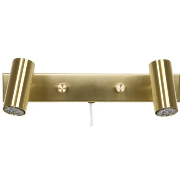 Belid Cato vägglampa dubbel LED, mässing 15,4cm