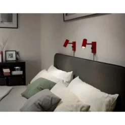 Belid Cato vägglampa ruby red flat svart single