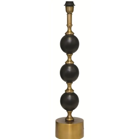 Hallbergs Belysning Charlotta Lampfot Hög Svart/antik mässing 14,5cm