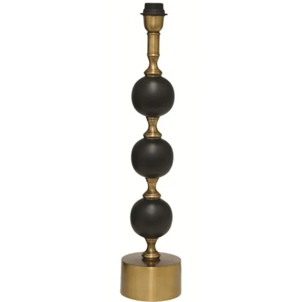 Hallbergs Belysning Charlotta Lampfot Mellan Svart/antik mässing 12,5cm