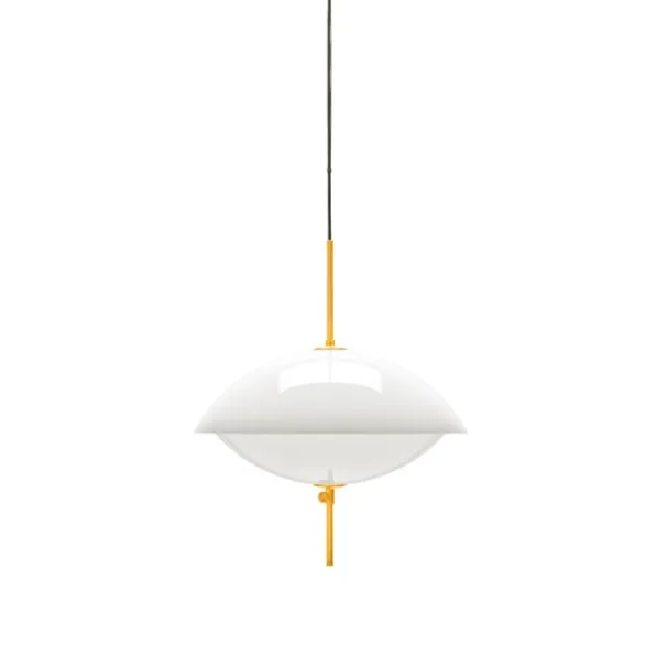 Fritz Hansen Clam pendel, vit/mässing Ø44cm