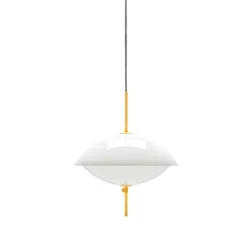Fritz Hansen Clam pendel, vit/mässing Ø44cm
