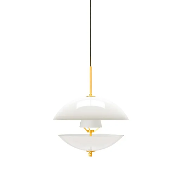Fritz Hansen Clam pendel, vit/mässing Ø44cm