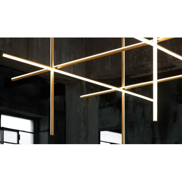 FLOS Coordinates C4 taklampa, anodiserad champagne