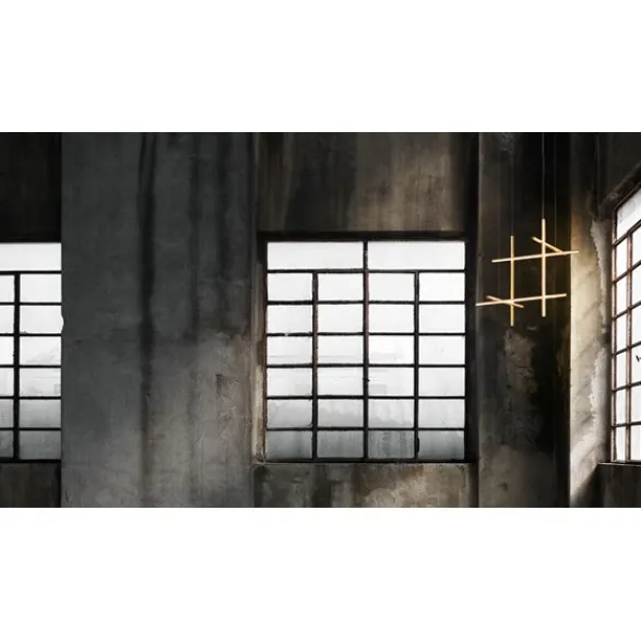 FLOS Coordinates S3 taklampa, anodiserad champagne