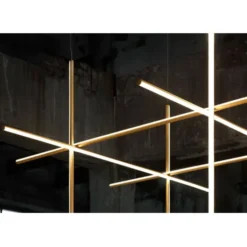 FLOS Coordinates S4 taklampa, anodiserad champagne