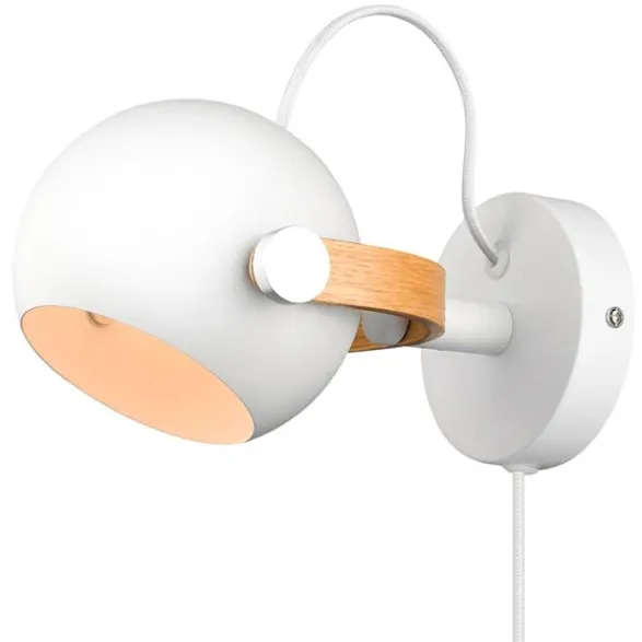 Halo Design D.C vägglampa, ek/vit