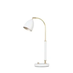 Belid Deluxe bordslampa LED, mattvit/mässing 50,7cm