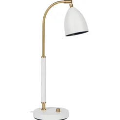 Belid Deluxe bordslampa LED, mattvit/mässing 50,7cm