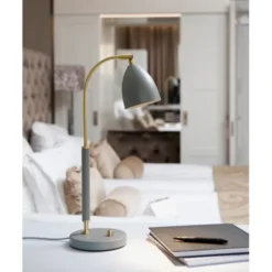 Belid Deluxe bordslampa LED, varmgrå/mässing 50,7cm