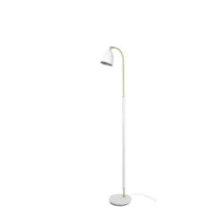 Belid Deluxe golvlampa LED, mattvit/mässing