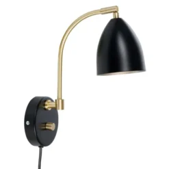 Belid Deluxe vägglampa LED, mattsvart/mässing 22cm