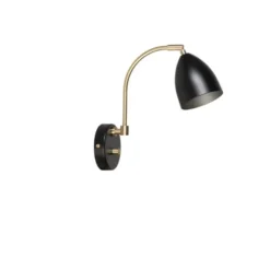 Belid Deluxe vägglampa LED, mattsvart/mässing 22cm