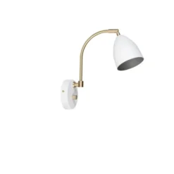 Belid Deluxe vägglampa LED, mattvit/mässing 22cm