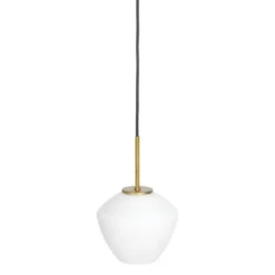 Konsthantverk DK 1 taklampa, råmässing/opal 18cm
