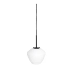 Konsthantverk DK 1 taklampa, svart/opal 18cm