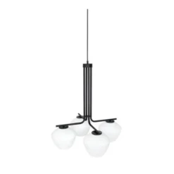 Konsthantverk DK 4 taklampa, svart/opal 55cm