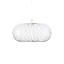 Le Klint Donut pendel small, vit/mässing 47cm