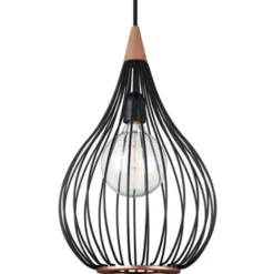 Halo Design DROPS Taklampa Ø30 /Svart/Mörkt trä
