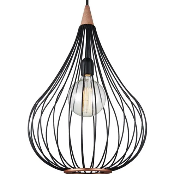 Halo Design DROPS Taklampa Ø38 /Svart/Mörkt trä