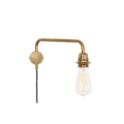 Konsthantverk Edison vägglampa ner, råmässing 25cm