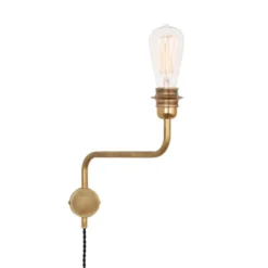 Konsthantverk Edison vägglampa upp, råmässing 32cm
