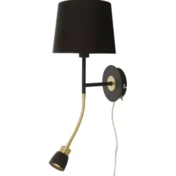 Aneta EKETORP vägglampa, svart/mässing