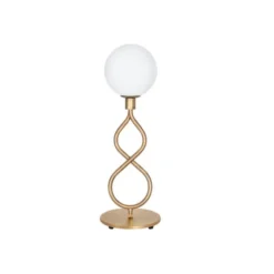 Konsthantverk Eld 1 klot bordslampa, råmässing/opal 50cm