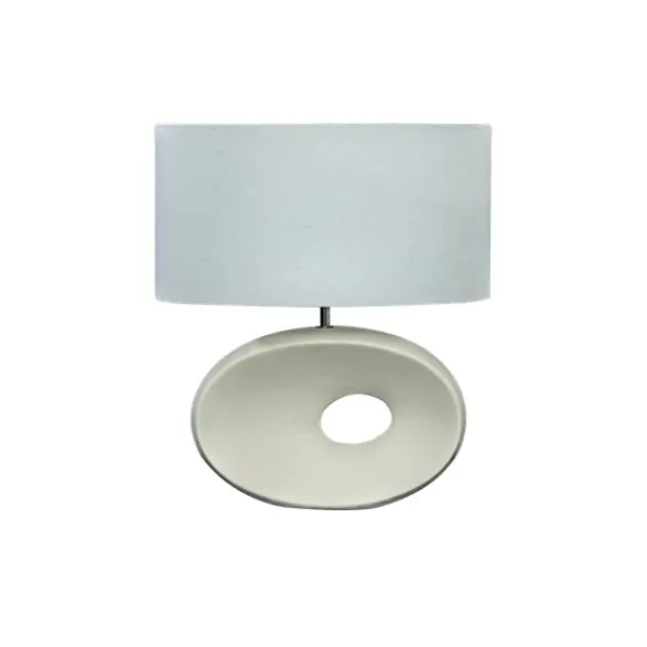 Aneta Ellipse Bordslampa, Beige/Naturvit