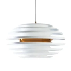 Belid Ellipse pendel, mattvit/mässing 50cm