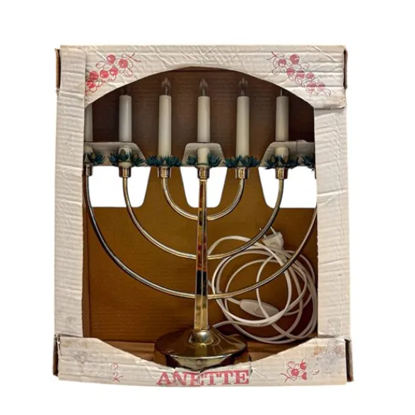 Vintage by Bright 1-2-3 Elljusstake Mässing 7arm, 40 cm