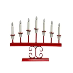 Vintage by Bright 1-2-3 Elljusstake Röd Metall 7arm, 32 cm