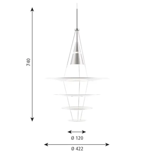 Louis Poulsen Enigma 425 pendel, matt aluminium