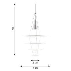 Louis Poulsen Enigma 425 pendel, matt aluminium