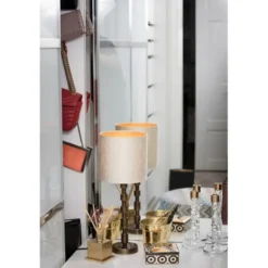 Watt & Veke Erica lampskärm, cream/gold 19cm
